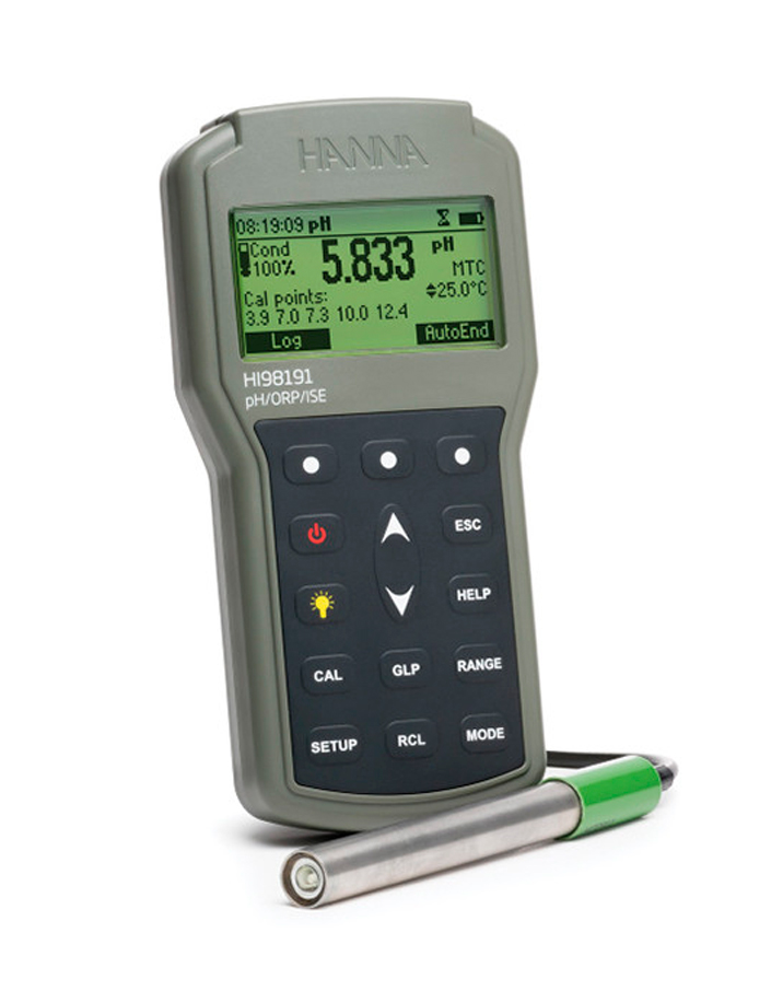 Medidor profesional de pH/ORP/ISE portátil e impermeable HI98191 - Imagen 2